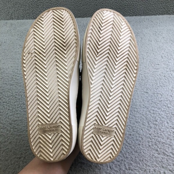 Saint Laurent Ponyhair Calf Sneakers Womens 38.5 8.5 Slip On Comfort Streetwear - Picture 7 of 13
